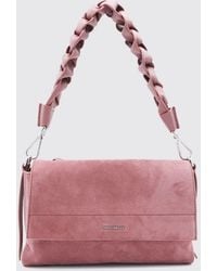 Coccinelle - Boheme Suede Shoulder Bag With Woven Handle - Lyst