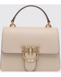 Pinko - Mini Love Bag Monogram Calf Leather Handbag With Logo - Lyst