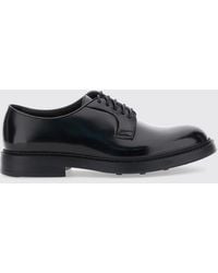 Doucal's - Wine-Coloured Brushed Calfskin Derby Shoes With Rubber Sole - Lyst