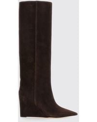 Jimmy Choo - Blake Suede Knee-High Wedge Boots With High Heel - Lyst