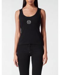 Philipp Plein - Pp Cotton Blend Top - Lyst