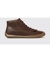 Camper - Peu Path+ Smooth Leather Ankle Boots With Elastic Laces And Zip - Lyst