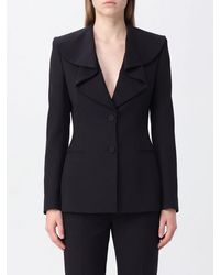 McQueen - Single-Breasted Pure Wool Blazer With Ruffle Appliqué - Lyst