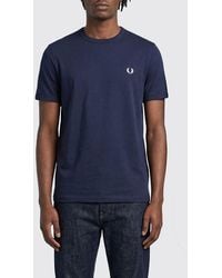 Fred Perry - Cotton T-Shirt With Embroidered Logo - Lyst