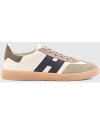 Hogan - Cool Leather And Suede Sneakers With H Logo And Serrated Sole - Lyst