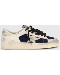 Golden Goose - Stardan Leather And Mesh Sneakers With Distressed Effect - Lyst