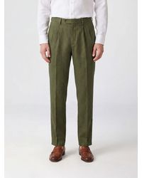 Boglioli - Slim Fit Linen Tailored Trousers With Off-Centre Closure - Lyst