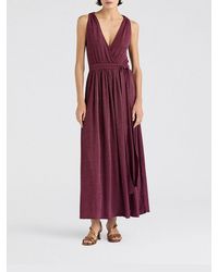 Momoní - Momon&Igrave Flared V-Neck Midi Dress Momoni - Lyst