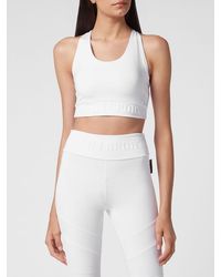 Philipp Plein - Cropped Sports Jersey Top With Thin Straps - Lyst