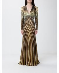 Roberto Cavalli - Printed Stretch Viscose Long Dress - Lyst