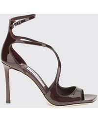 Jimmy Choo - Azia Patent Leather Sandals With A Stiletto Heel - Lyst