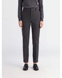 PT Torino - Prince Of Wales Check Wool Skinny Trousers With Mid-Rise Waist - Lyst