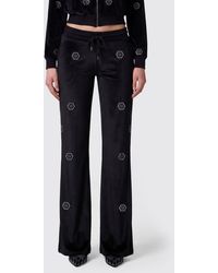 Philipp Plein - Low-Rise Velvet Jogging Trousers With Hexagon Logo - Lyst