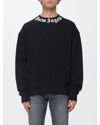 Palm Angels - Relaxed Fit Cotton Crewneck Sweatshirt With Logo Print - Lyst