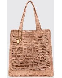 Chloé - Chlo&Eacute Summer Banana Crochet Raffia Shoulder Bag With Embroidered Logo And Charm - Lyst