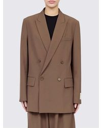 MM6 by Maison Margiela - Cropped Double-Breasted Wool-Blend Blazer - Lyst