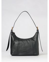 Twinset - Grained Leather Shoulder Bag With Adjustable Handle And Embossed Logo - Lyst