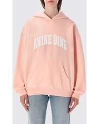 Anine Bing - Oversized Printed Logo Cotton Hoodie - Lyst