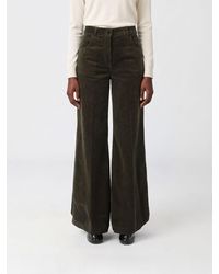 Aspesi - Mid-Rise Flared Velvet Trousers - Lyst