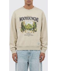 WOOYOUNGMI - Graphic-Print And Contrast-Logo Cotton Crewneck Sweatshirt - Lyst