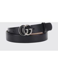 Gucci - Gg Marmont Smooth Calfskin Belt With Monogram Buckle - Lyst