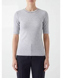 Brunello Cucinelli - Cotton T-Shirt With Nickel-Free Monile - Lyst