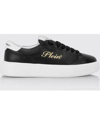 Philipp Plein - Leather Low-Top Trainers With Chunky Sole And Laminated Logo - Lyst