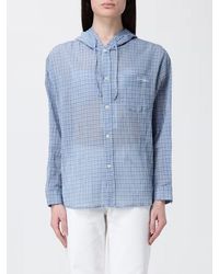 DUNST - Checked Cotton Hooded Shirt - Lyst