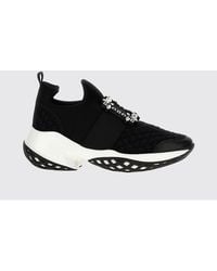 Roger Vivier - Viv' Run Crochet Knit And Neoprene Sneakers With Jewel Buckle - Lyst