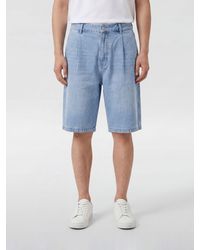 DUNST - Pantalones Cortos Cargo De Denim De Algodón Con Bolsillos De Solapa Y Trabillas - Lyst