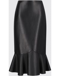 Fendi - Leather Midi Skirt - Lyst