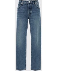 FRAME - Cotton Denim Straight Jeans - Lyst
