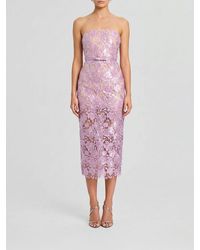 retroféte - Off-The-Shoulder Macramé Lace Sheath Dress Retrorfete With Sequins - Lyst