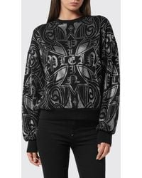 Philipp Plein - Jersey Sweatshirt With Rhinestone Monogram And Dropped Shoulders - Lyst