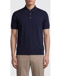 Roberto Collina - Polo De Manga Corta De Algodón Con Tapeta De Tres Botones - Lyst