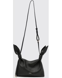 Loewe - Suede Shoulder Bag With Decorative Knot And Metallic Ring - Lyst
