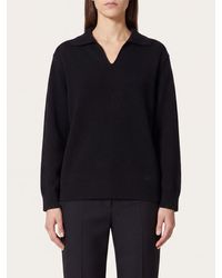 Valentino - Long-Sleeved Knitted Polo - Lyst