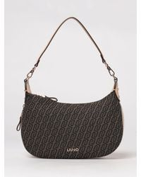 Liu Jo - Canvas Bag With Jacquard Monogram - Lyst