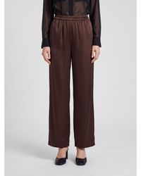 Twinset - High-Waisted Straight-Leg Satin Trousers - Lyst