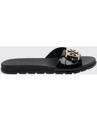 Tory Burch - Mellow Rubber Mule Sandals With Double T Logo And Low Heel - Lyst