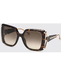 Philipp Plein - Queen Cat-Eye Sunglasses With Tortoiseshell Frame And Hexagon Logo - Lyst