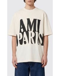 Ami Paris - Oversized Cotton T-Shirt With Logo - Lyst