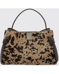 Yuzefi - Gyoza Animal Print Pony Hair Mini Handbag With Shoulder Strap - Lyst