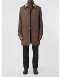 Burberry - Single-Breasted Cotton Trench Coat With Check-Pattern Collar - Lyst