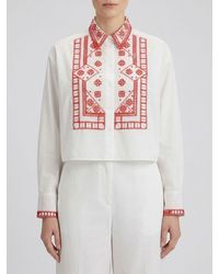 Ermanno Scervino - Cotton Muslin Shirt With Embroidery - Lyst