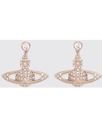 Vivienne Westwood - Pendant Earrings With Orb Logo And Crystal Pavé - Lyst