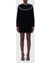 Ganni - Velvet Mini Dress - Lyst
