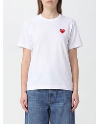 COMME DES GARÇONS PLAY - Comme Des Gar&Ccedil	Ons Play Cotton T-Shirts With Logo - Lyst