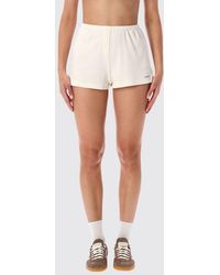 Sporty & Rich - Sporty &Amp Rich Stretch Cotton Culotte Shorts With Elasticated Waist - Lyst