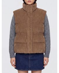 Brunello Cucinelli - Quilted Velvet Padded Cropped Gilet With High Neck - Lyst